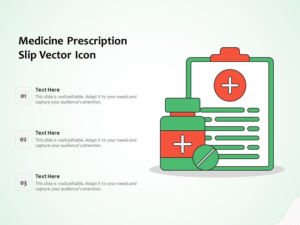 Medicine Prescription Slip Vector Icon Ppt PowerPoint Presentation Summary Background PDF