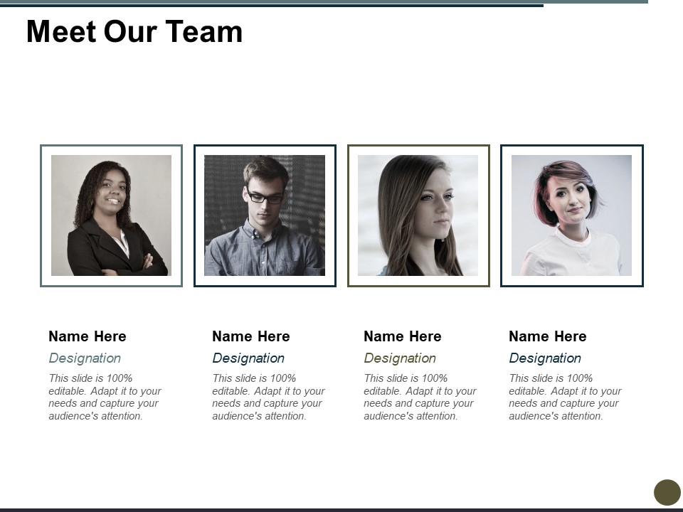 Meet Our Team Ppt PowerPoint Presentation Slides Objects