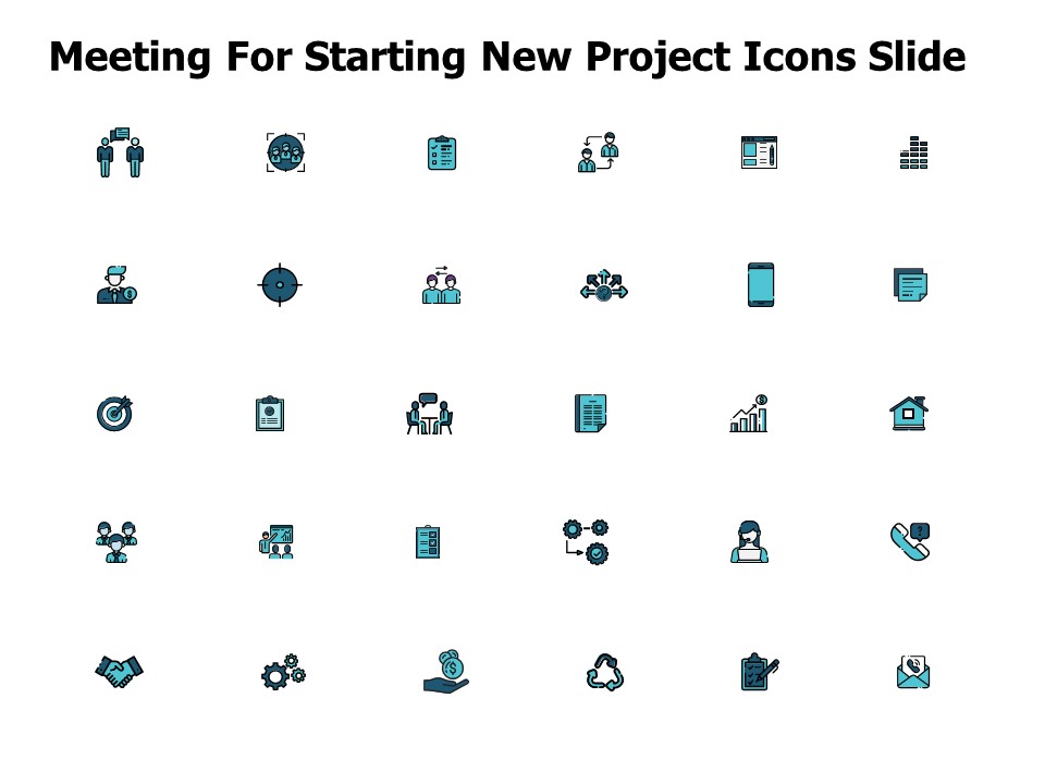 Meeting For Starting New Project Icons Slide Target Ppt PowerPoint Presentation Infographics Graphics Tutorials