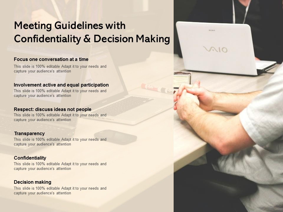 Meeting Guidelines With Confidentiality And Decision Making Ppt PowerPoint Presentation File Mockup