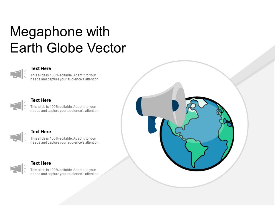 Megaphone With Earth Globe Vector Ppt PowerPoint Presentation File Slide
