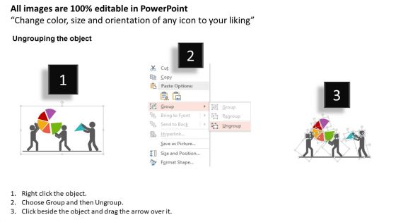Men Making Pie Chart Powerpoint Templates