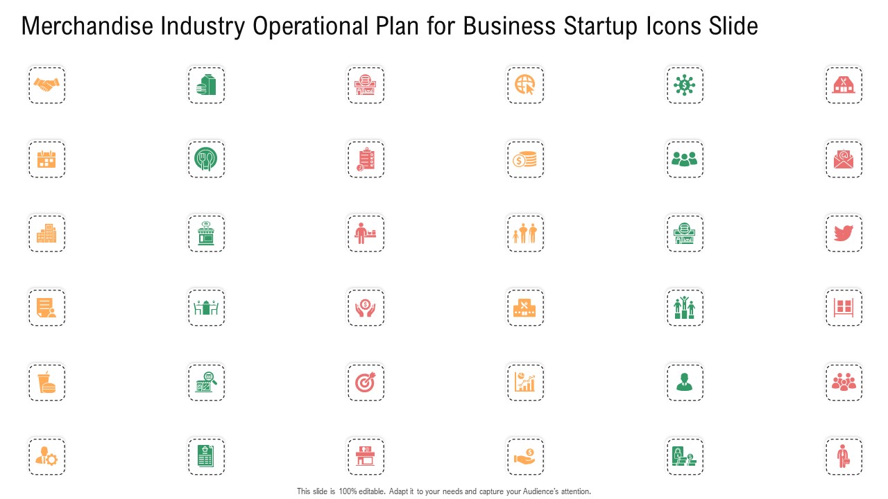 Merchandise Industry Operational Plan For Business Startup Icons Slide Slides PDF