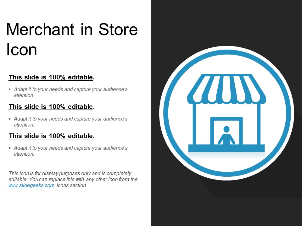 Merchant In Store Icon Ppt PowerPoint Presentation Professional Deck
