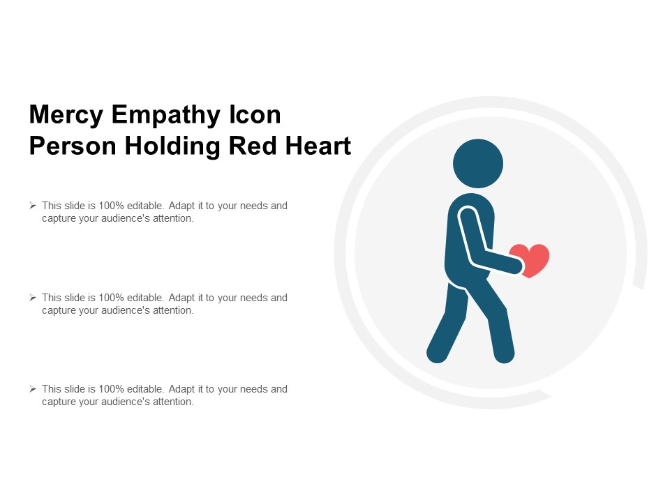 Mercy Empathy Icon Person Holding Red Heart Ppt PowerPoint Presentation Pictures Background