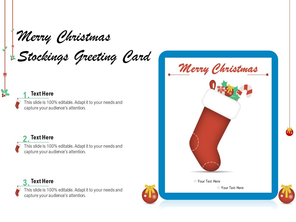 Merry Christmas Stockings Greeting Card Ppt PowerPoint Presentation Show Guidelines PDF