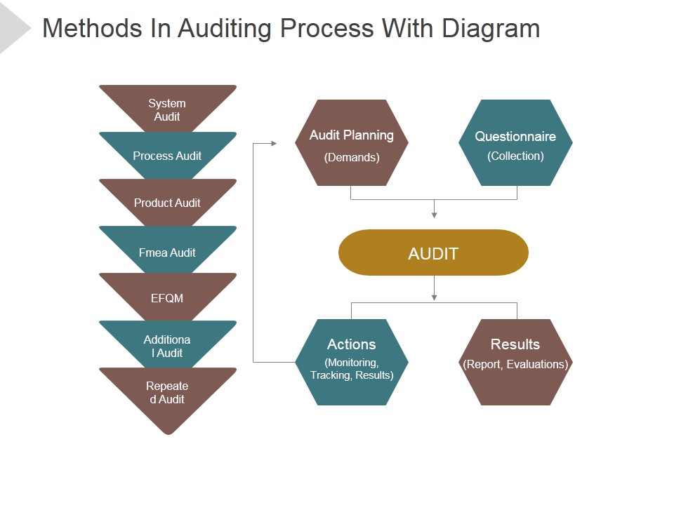 Methods In Auditing Process With Diagram Ppt PowerPoint Presentation Visual Aids