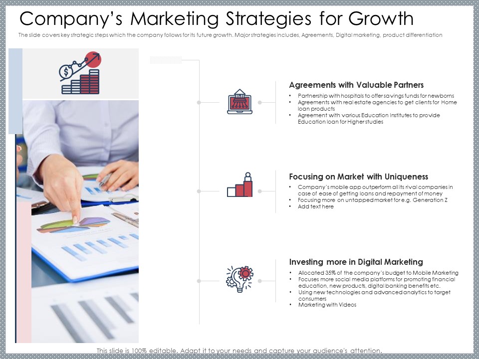Mezzanine Venture Capital Funding Pitch Deck Companys Marketing Strategies For Growth Guidelines PDF
