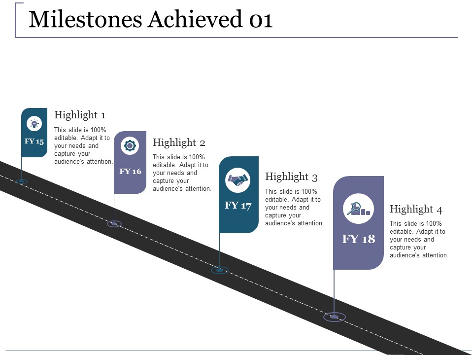 Milestones Achieved Template 1 Ppt PowerPoint Presentation File Visuals