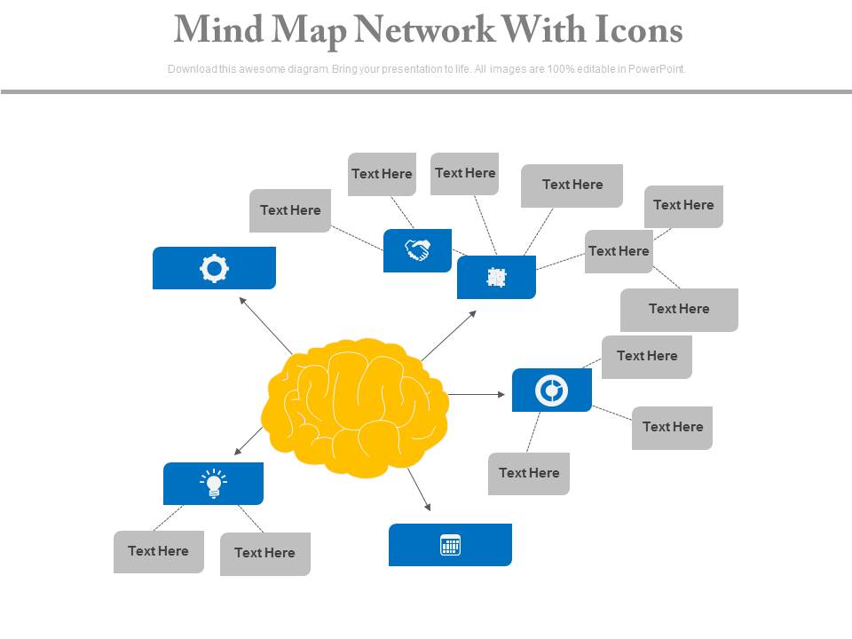 Mind Map Diagram With Icons Powerpoint Slides