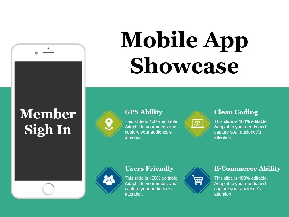 Mobile App Showcase Ppt PowerPoint Presentation Visual Aids Layouts