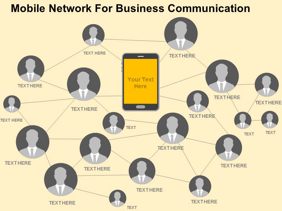 Mobile Network For Business Communication Powerpoint Templates