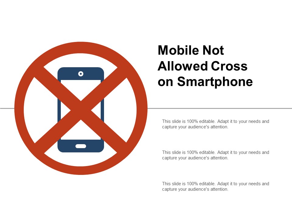 Mobile Not Allowed Cross On Smartphone Ppt PowerPoint Presentation Infographic Template Smartart