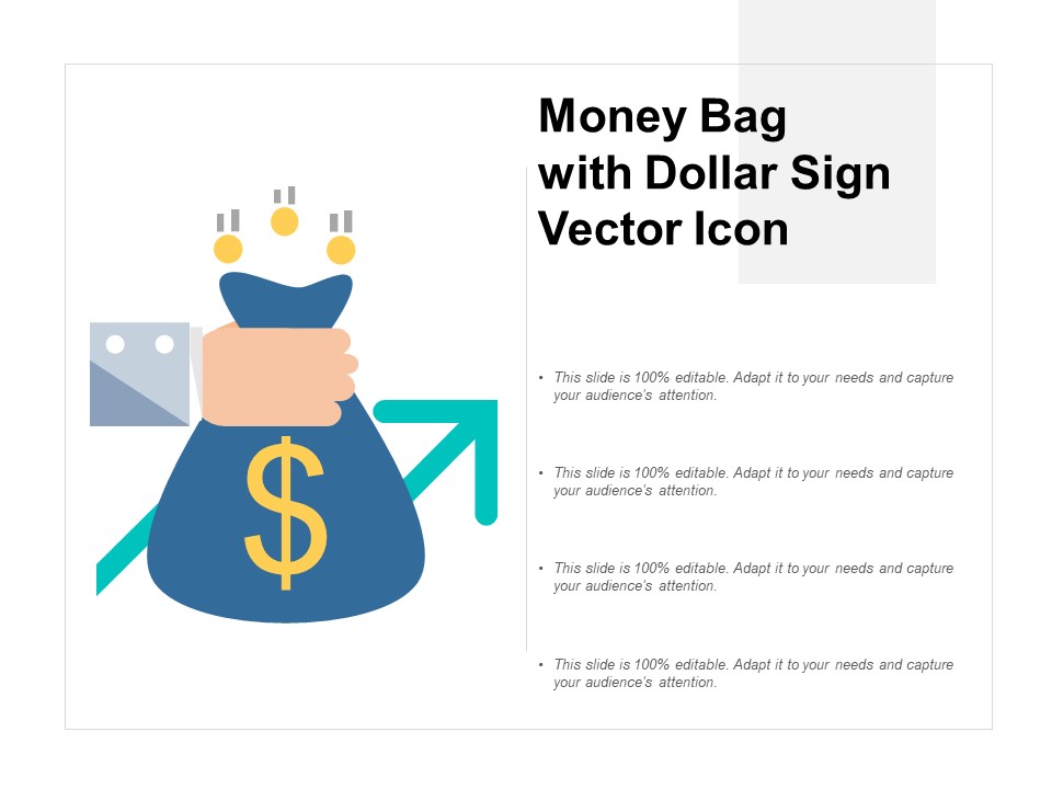 Money Bag With Dollar Sign Vector Icon Ppt PowerPoint Presentation Inspiration Slide Portrait