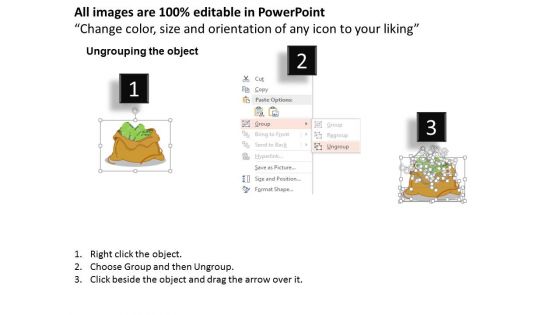 Money Bag With Dollars Bundles Powerpoint Template