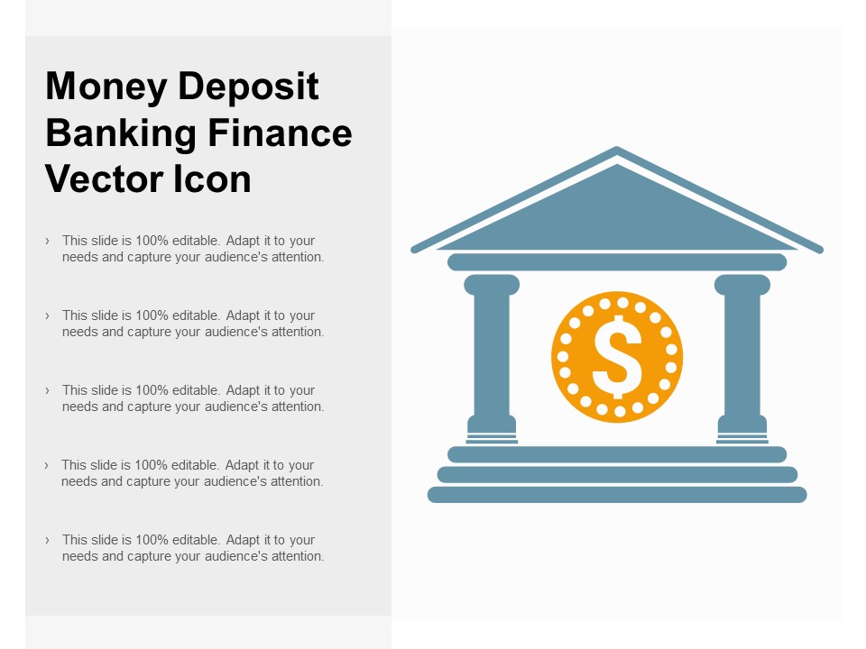 Money Deposit Banking Finance Vector Icon Ppt Powerpoint Presentation Slides Graphics Download