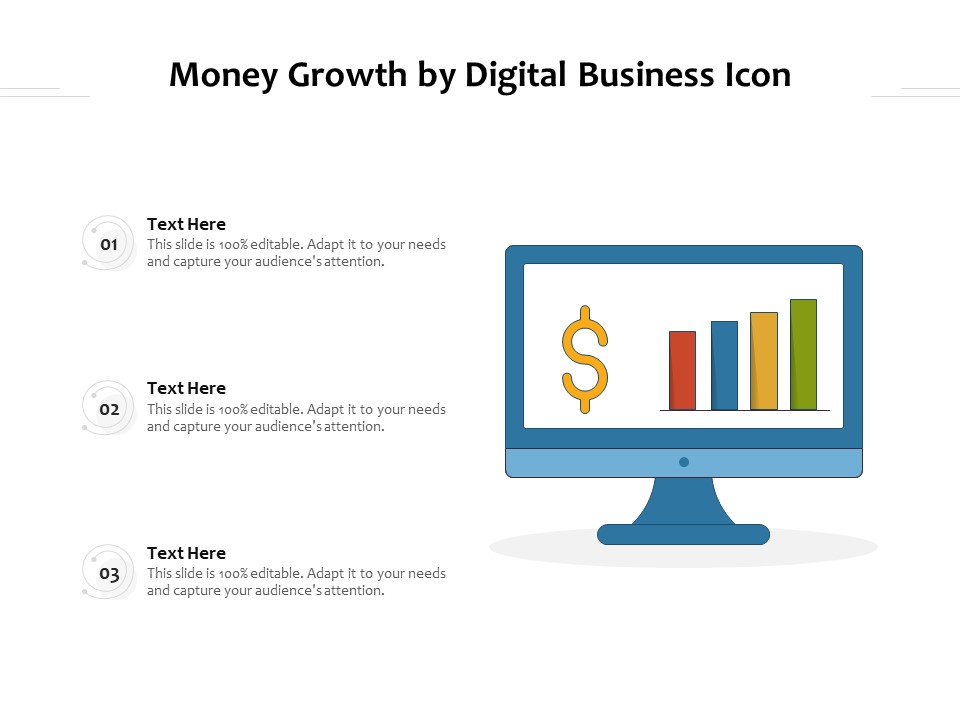 Money Growth By Digital Business Icon Ppt PowerPoint Presentation Inspiration Smartart PDF