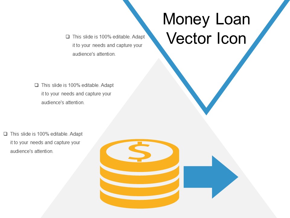Money Loan Vector Icon Ppt PowerPoint Presentation File Model PDF