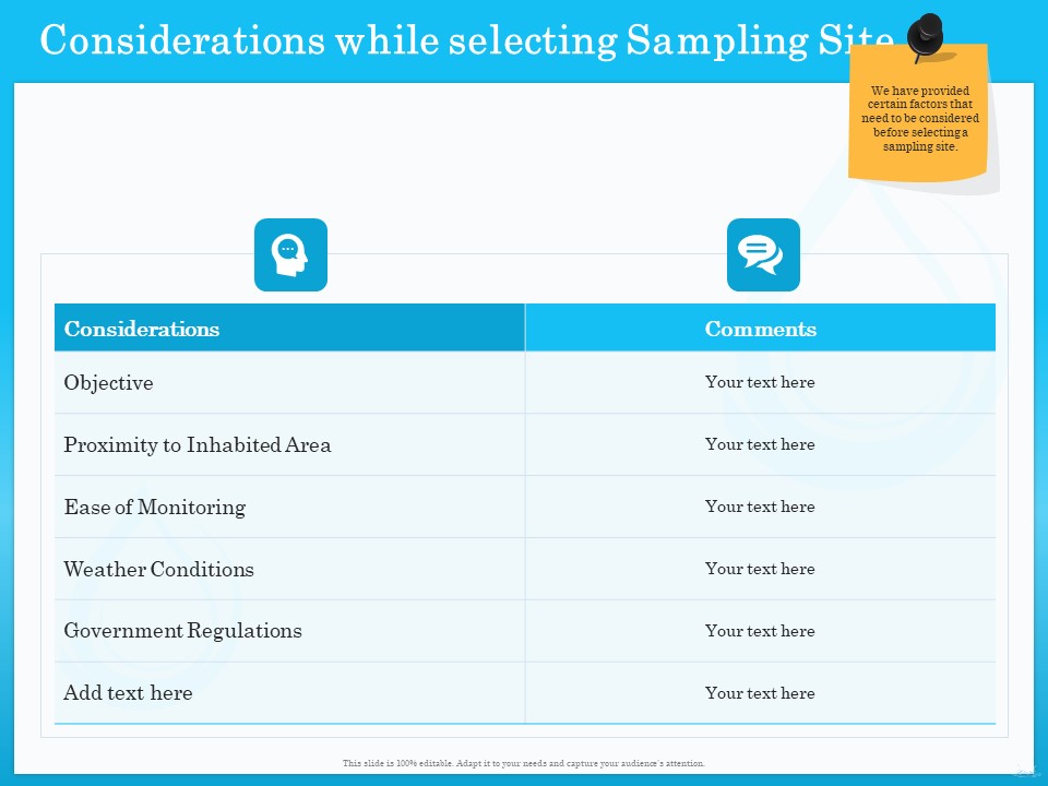 Monitoring And Evaluating Water Quality Considerations While Selecting Sampling Site Ppt PowerPoint Presentation Gallery Infographics PDF