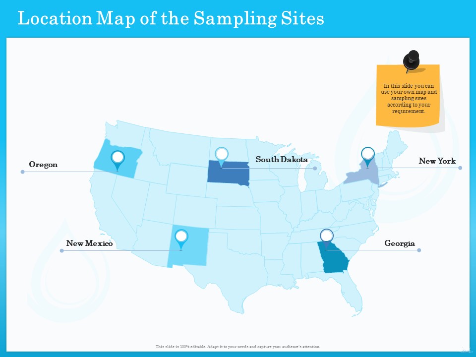 Monitoring And Evaluating Water Quality Location Map Of The Sampling Sites Ppt Icon Design Templates PDF