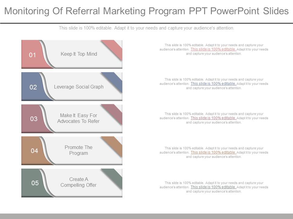 Monitoring Of Referral Marketing Program Ppt Powerpoint Slides