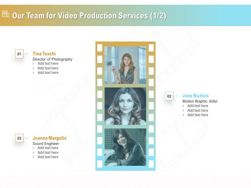 Movie Making Solutions Our Team For Video Production Services Ppt Icon Elements PDF
