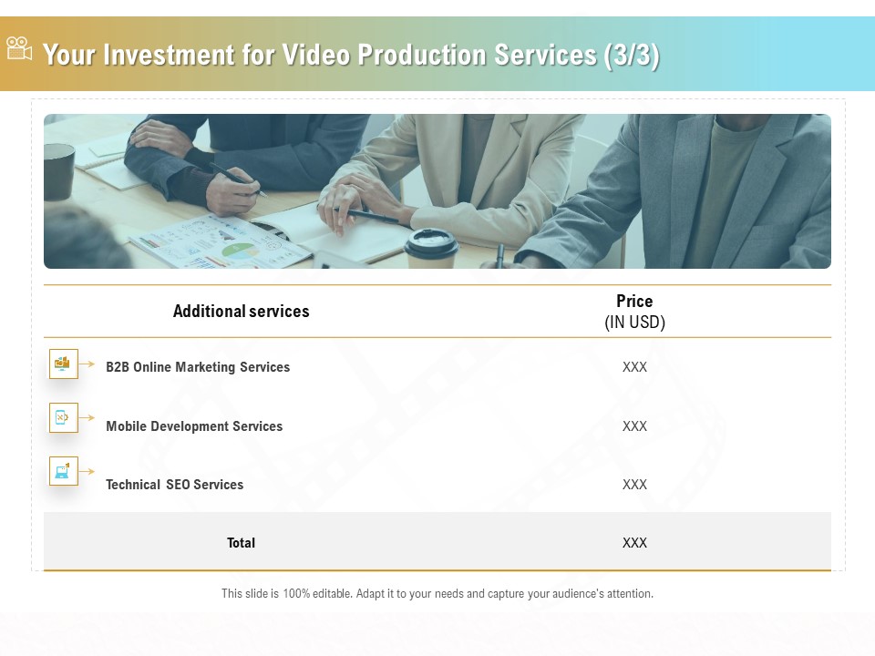 Movie Making Solutions Your Investment For Video Production Services Marketing Infographics PDF