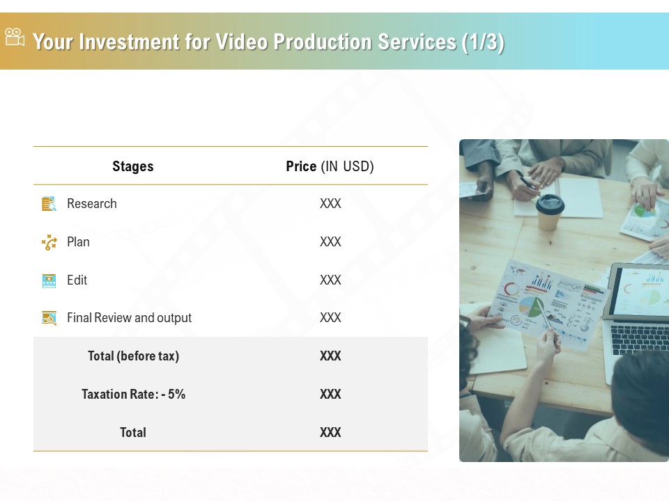 Movie Making Solutions Your Investment For Video Production Services Ppt Outline Tips PDF