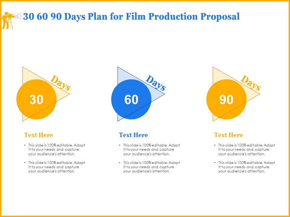 Movie Production Proposal Template 30 60 90 Days Plan For Film Production Proposal Formats PDF