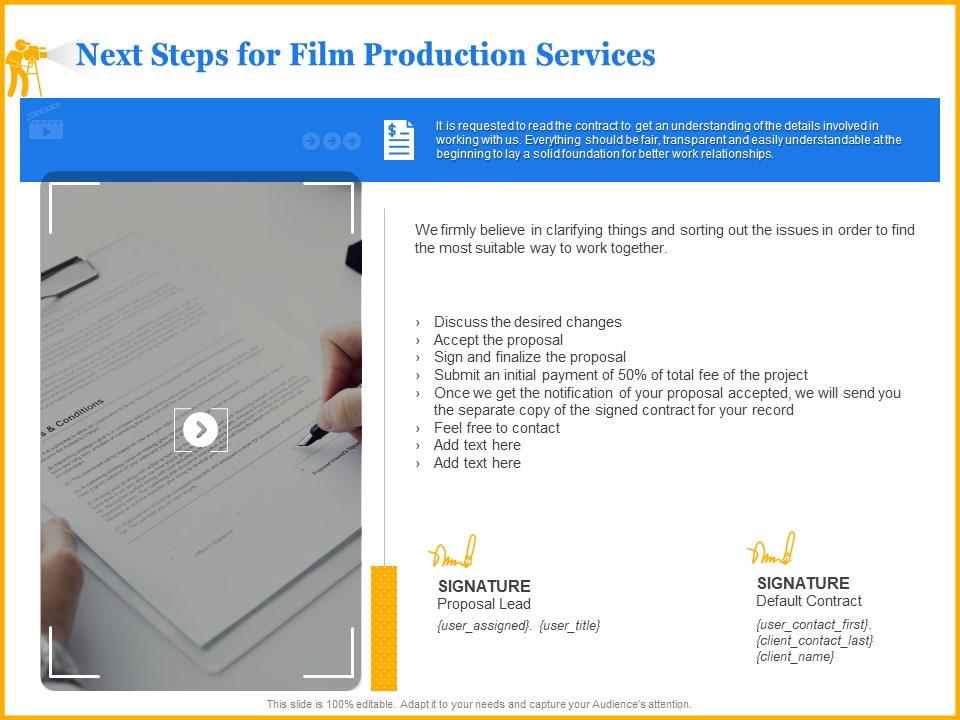 Movie Production Proposal Template Next Steps For Film Production Services Template PDF