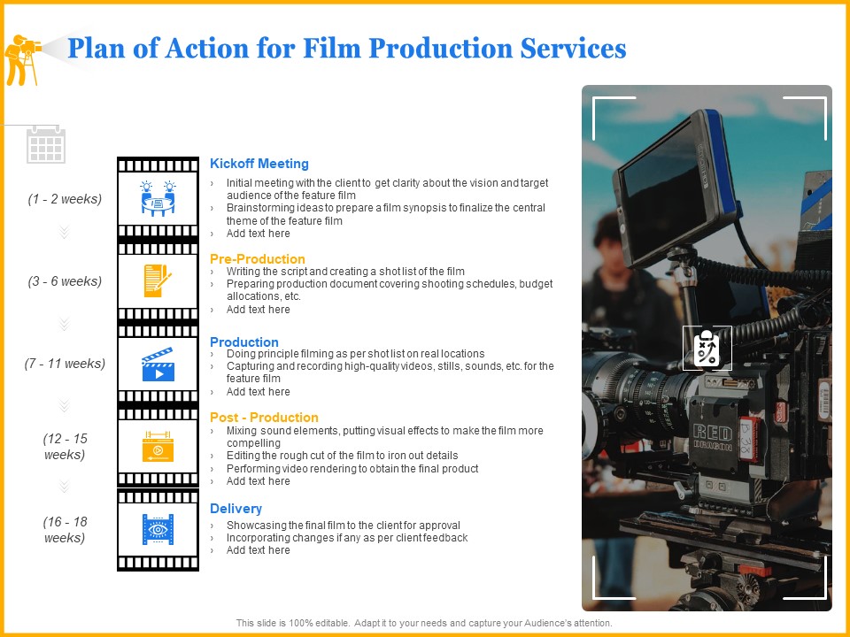 Movie Production Proposal Template Plan Of Action For Film Production Services Information PDF