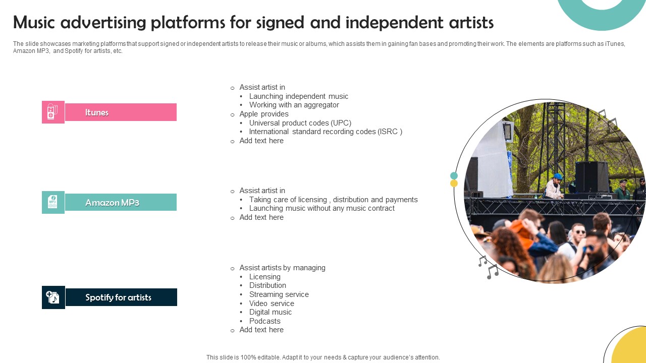 Music Advertising Platforms For Signed And Independent Artists Pictures PDF