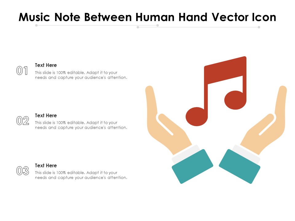 Music Note Between Human Hand Vector Icon Ppt PowerPoint Presentation File Good PDF