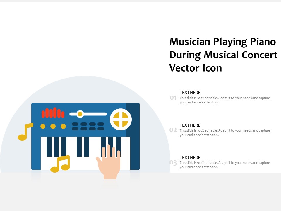 Musician Playing Piano During Musical Concert Vector Icon Ppt PowerPoint Presentation File Example Topics PDF