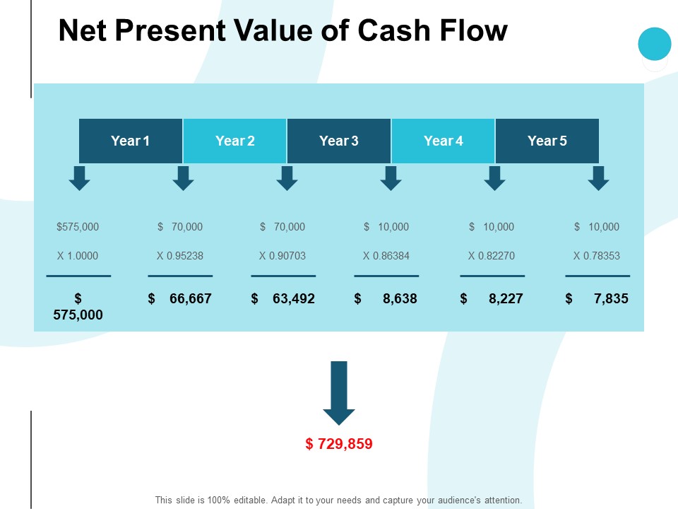 Net Present Value Of Cash Flow Ppt PowerPoint Presentation Summary Samples