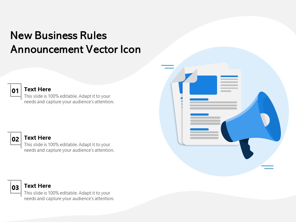New Business Rules Announcement Vector Icon Ppt PowerPoint Presentation File Aids PDF