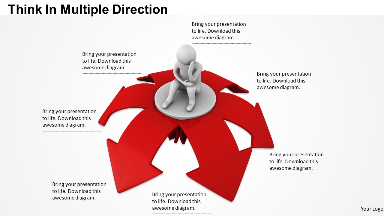 New Business Strategy Think Multiple Direction Concept