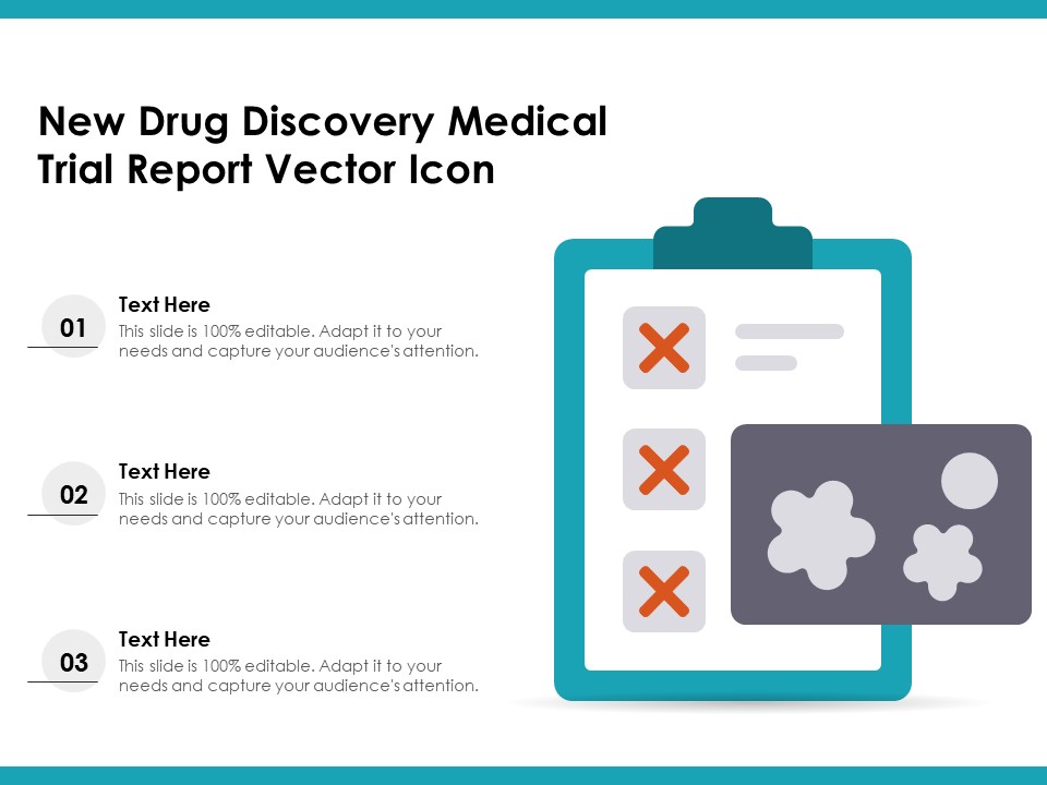 New Drug Discovery Medical Trial Report Vector Icon Ppt PowerPoint Presentation Infographic Template Samples PDF
