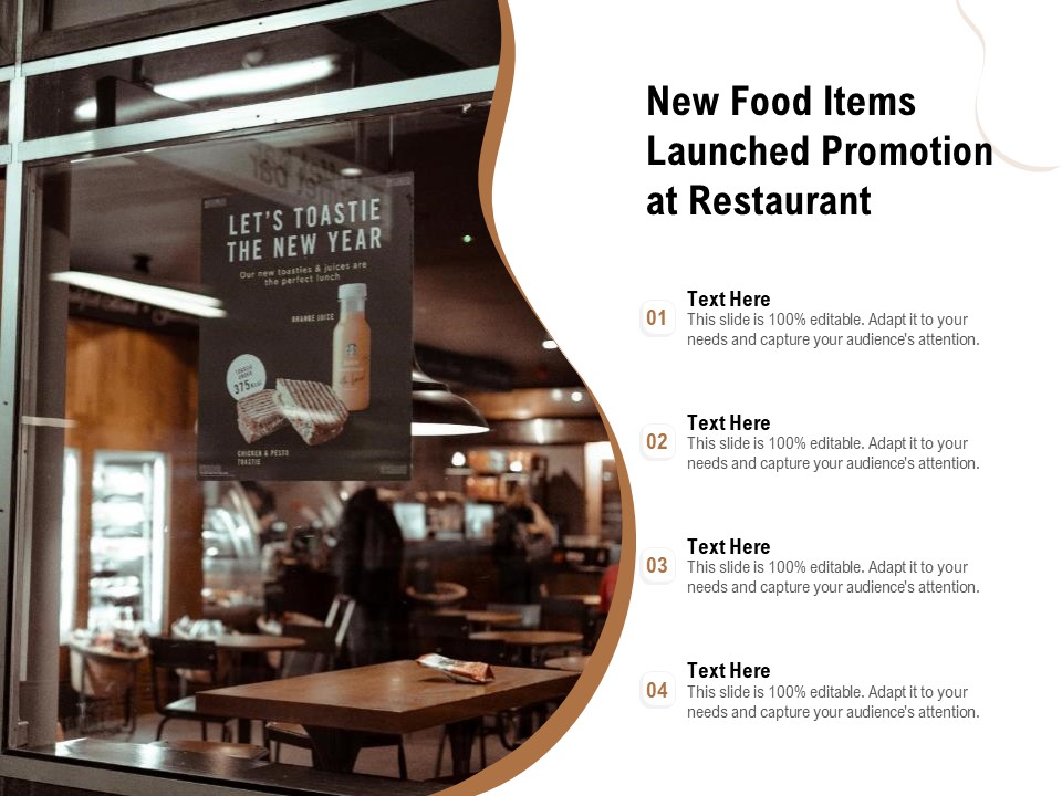 New Food Items Launched Promotion At Restaurant Ppt PowerPoint Presentation File Information PDF