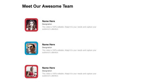 New Product Development Performance Evaluation Meet Our Awesome Team Ppt PowerPoint Presentation Inspiration Layout PDF