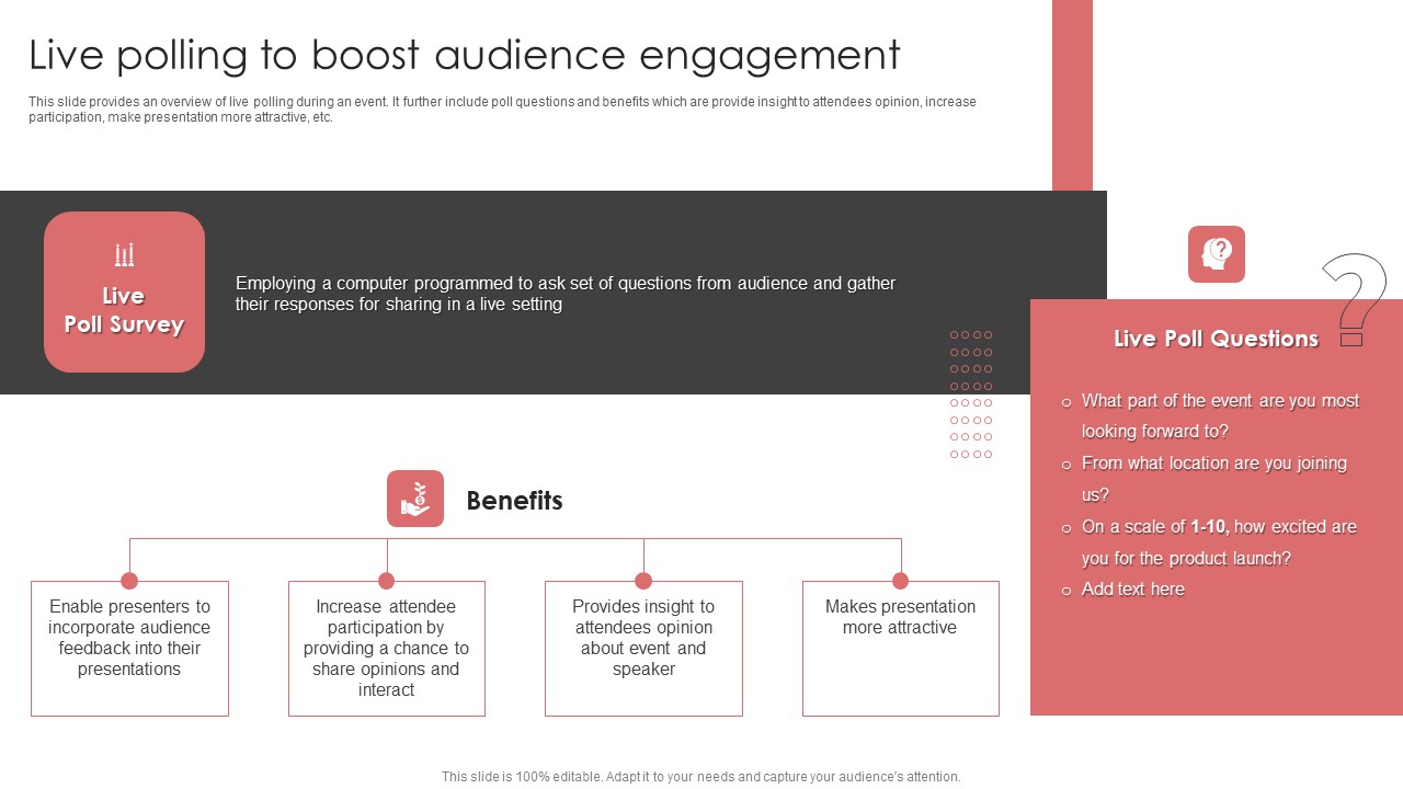 New Product Launch Event Management Activities Live Polling To Boost Audience Engagement Template PDF