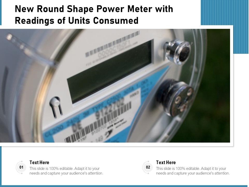 New Round Shape Power Meter With Readings Of Units Consumed Ppt PowerPoint Presentation File Show PDF