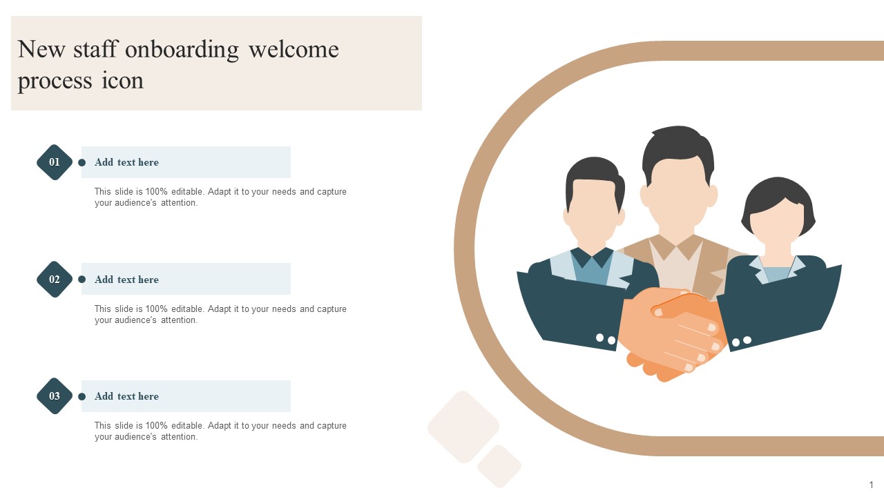 New Staff Onboarding Welcome Process Icon Sample PDF