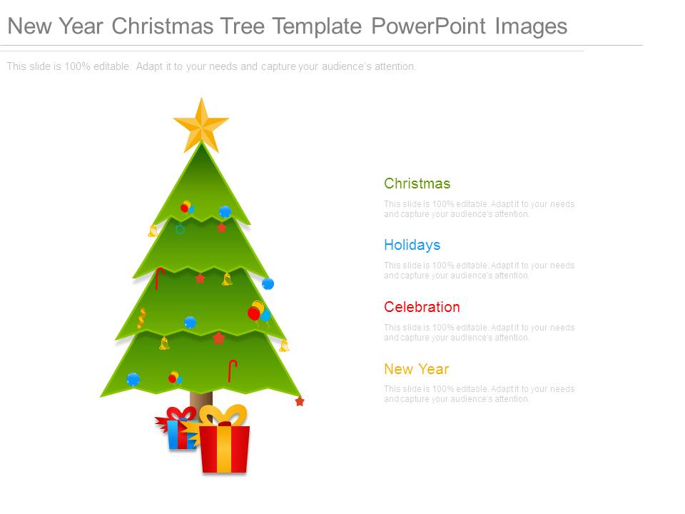 New Year Christmas Tree Template Powerpoint Images