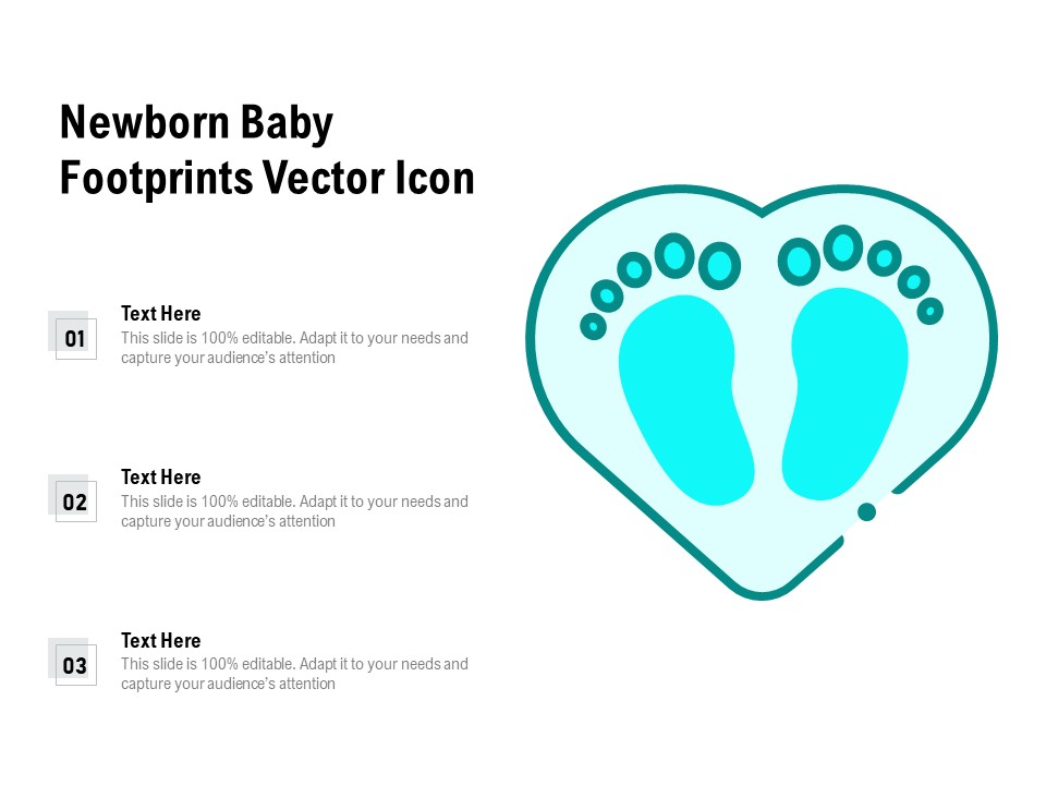 Newborn Baby Footprints Vector Icon Ppt PowerPoint Presentation Show Examples PDF