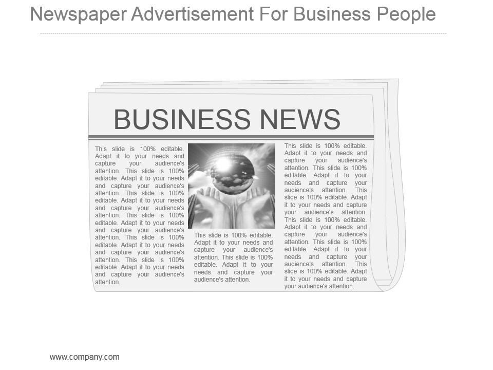 Newspaper Advertisement For Business People Powerpoint Images
