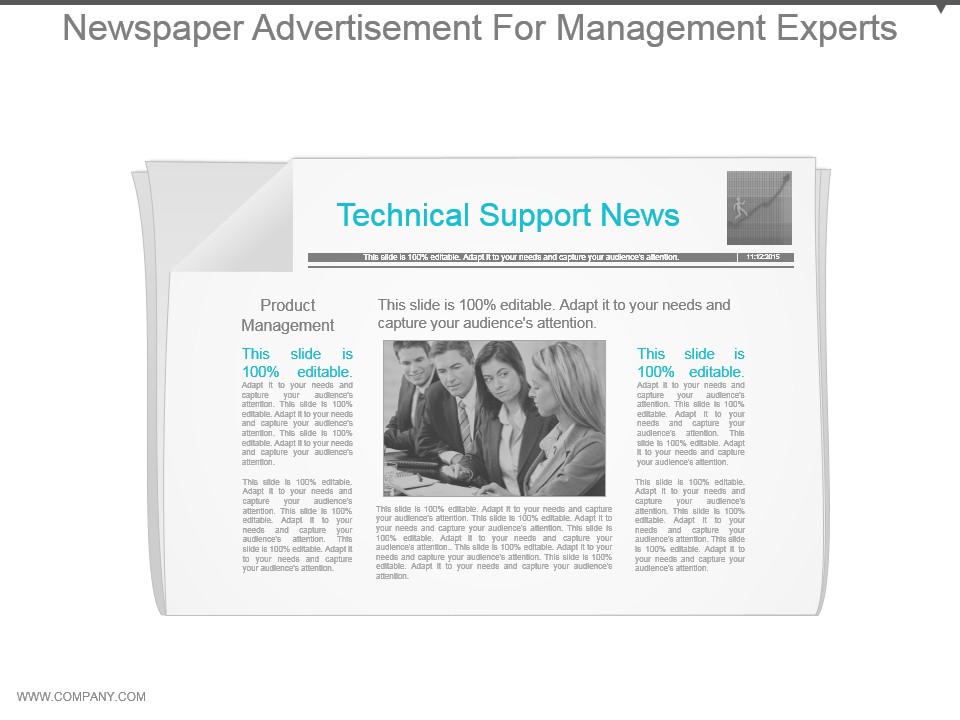 Newspaper Advertisement For Management Experts Ppt Design Templates
