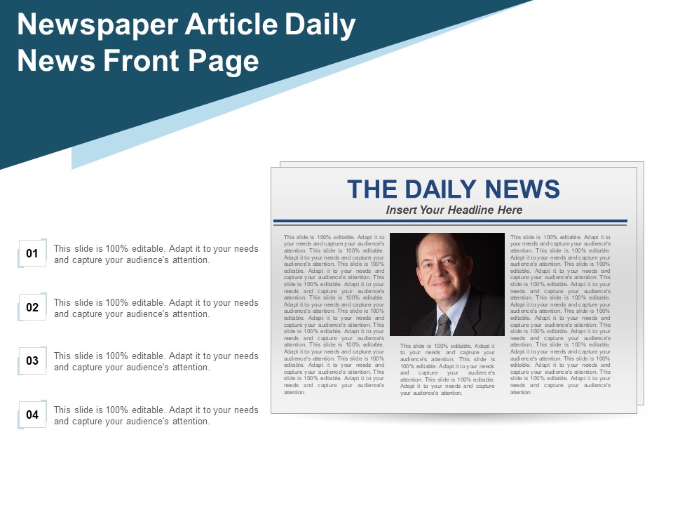Newspaper Article Daily News Front Page Ppt PowerPoint Presentation Pictures Show