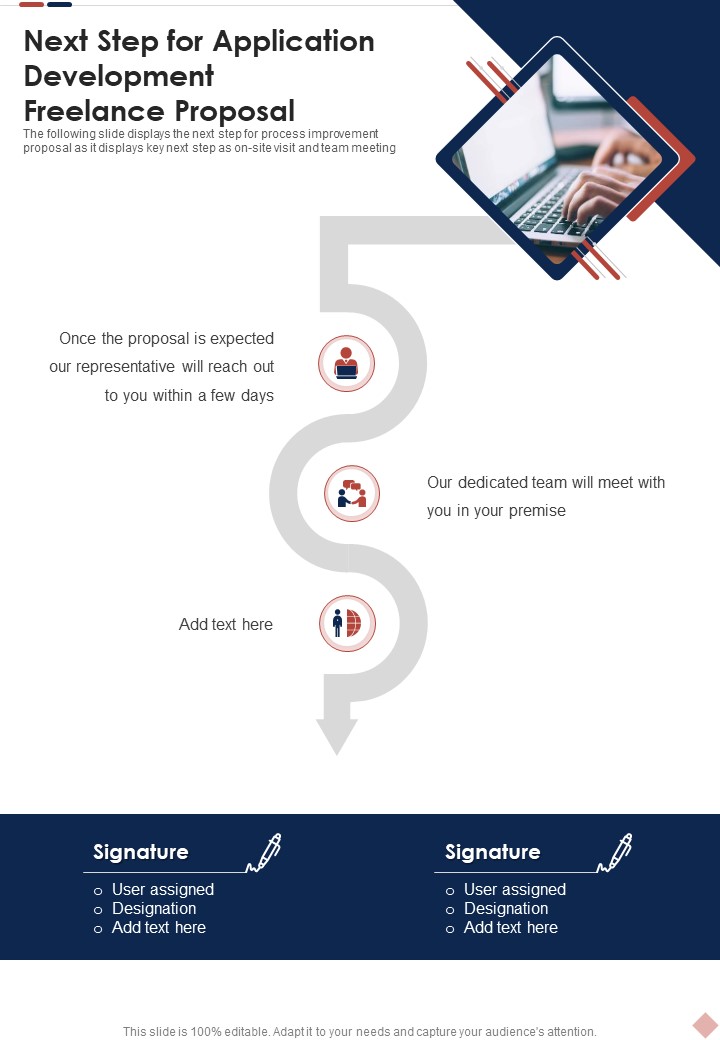 Next Step For Application Development Freelance Proposal One Pager Sample Example Document