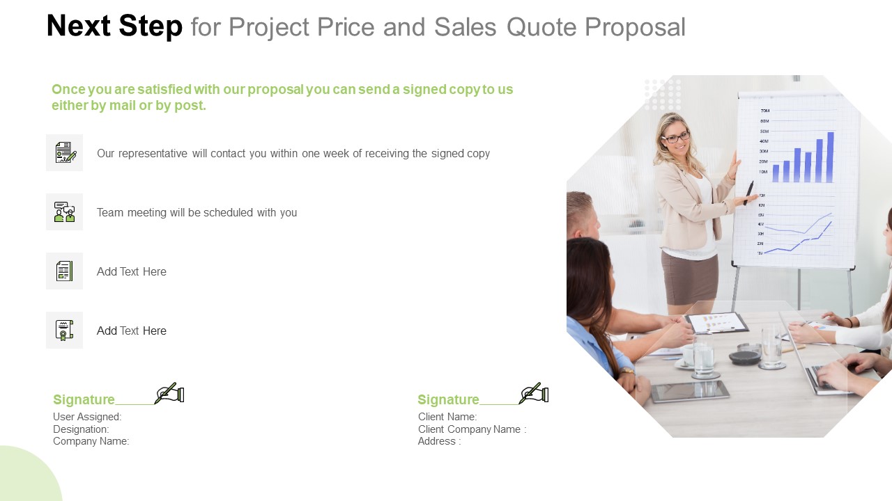 Next Step For Project Price And Sales Quote Proposal Structure PDF